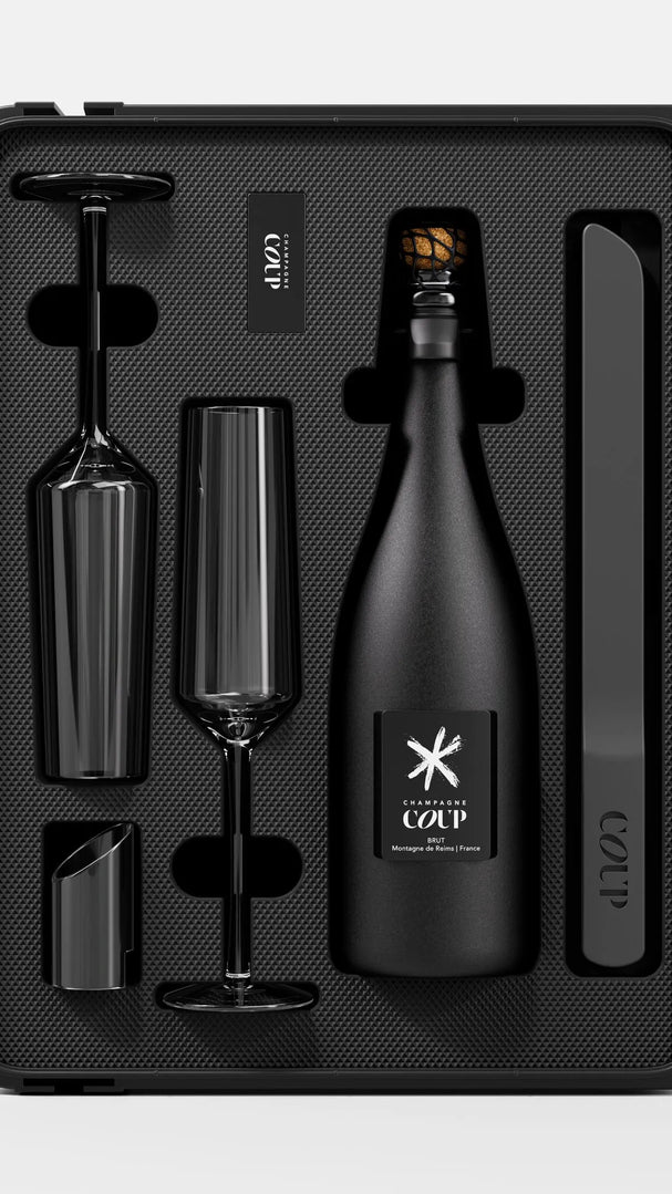 Personalized COUP bottle in a premium presentation case for client gifting