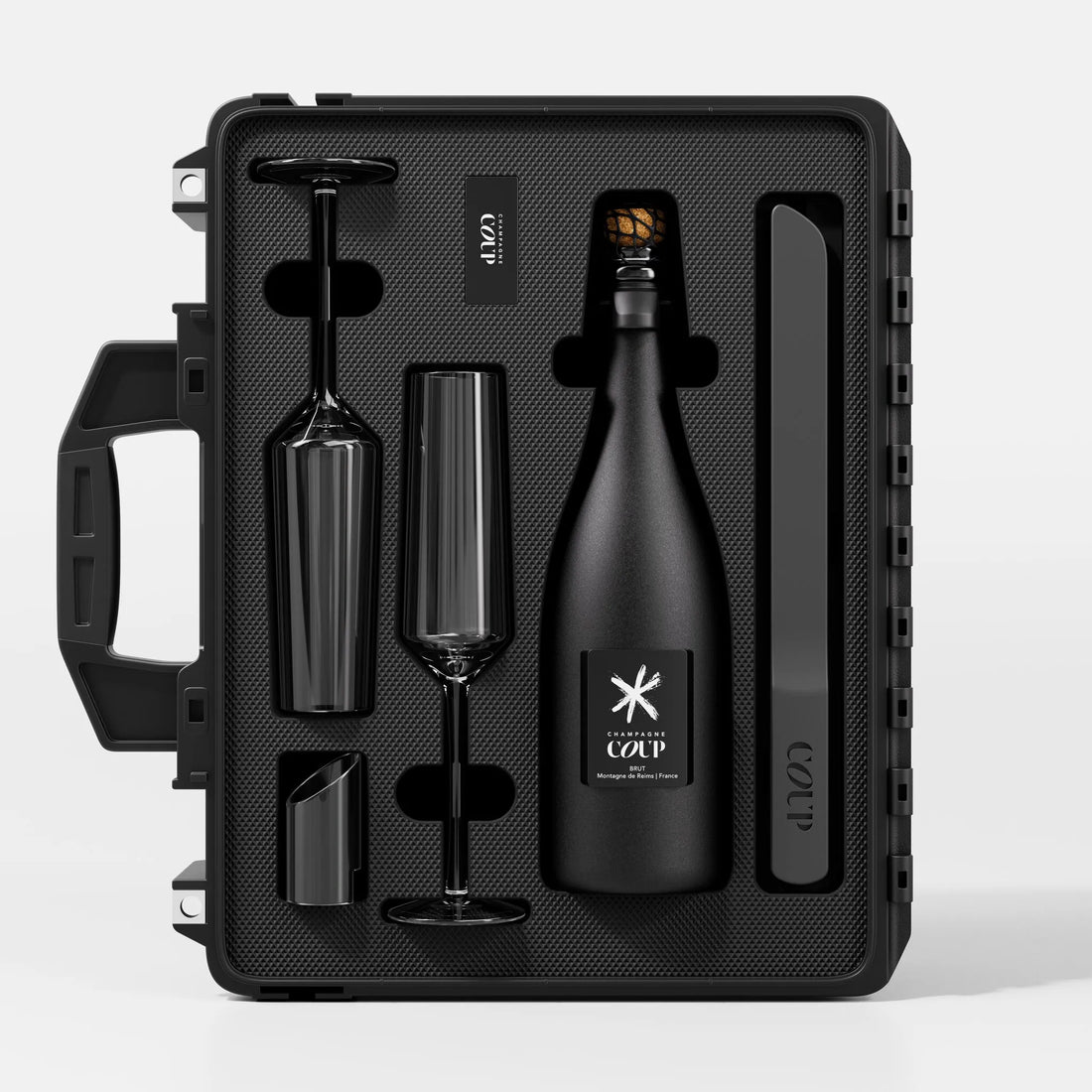 Personalized COUP bottle in a premium presentation case for client gifting