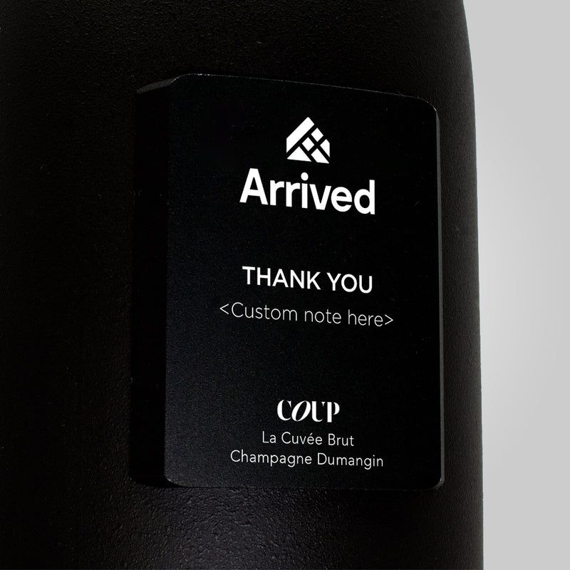 Arrived - Thank You Bottle with Engraved Notecard